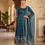 teal embroidered anarkali suit with dupatta