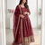  maroon festive anarkali suit for women
