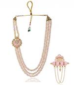   groom sherwani necklace moti mala layered for wedding | groom mala with brooch set