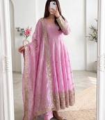  pink festive anarkali suit for women