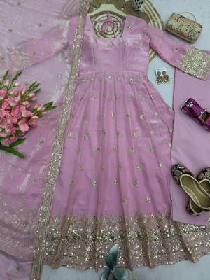  pink festive anarkali suit for women 4