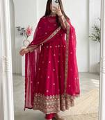  rani pink festive anarkali suit for women