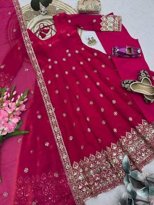  rani pink festive anarkali suit for women 4