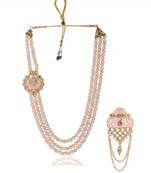   groom sherwani necklace moti mala layered for wedding | groom mala with brooch set