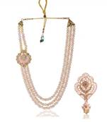   groom sherwani necklace moti mala layered for wedding | groom mala with brooch set
