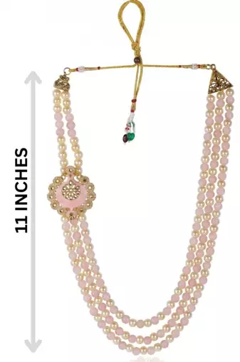   groom sherwani necklace moti mala layered for wedding | groom mala with brooch set