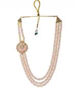  groom sherwani necklace moti mala layered for wedding | groom mala with brooch set
