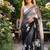 Grey shaded burberry jimmy choo saree with dual sequence work