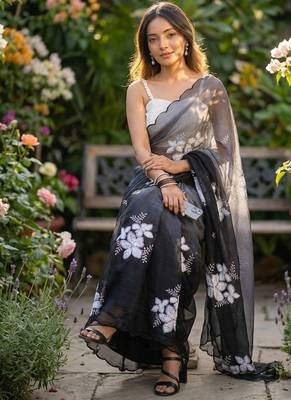 Grey shaded burberry jimmy choo saree with dual sequence work 2