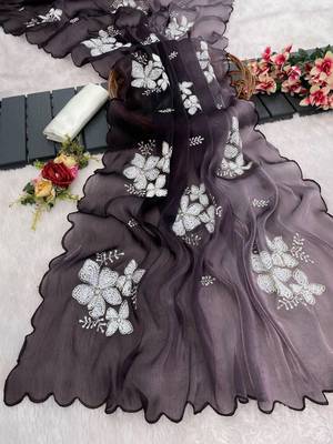 Mauve shaded burberry jimmy choo saree with dual sequence work 3