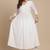 Women's white cotton handcrafted  chikankari flared kurta with embroidered yoke and 3/4 sleeves