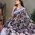 Black Color Printed Chiffon Saree