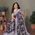 Black Color Printed Chiffon Saree