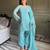 Sea green color stylish readymade crunchy fabric suit for trendy girls