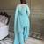 Sea green color stylish readymade crunchy fabric suit for trendy girls