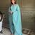 Sea green color stylish readymade crunchy fabric suit for trendy girls