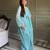 Sea green color stylish readymade crunchy fabric suit for trendy girls
