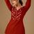 Rust color cotton flex fabric designer cord set for casual girlie looks