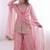 Pink color stylish readymade fendy satin fabric suit for trendy girls