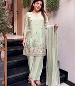 Pista color stylish readymade crepe fabric suit for trendy girls