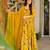 Mustard color smart and stylish partywear rayon fabric gown with dupatta