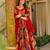 Red color smart and stylish partywear rayon fabric gown with dupatta