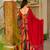 Red color smart and stylish partywear rayon fabric gown with dupatta