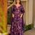 Purple color smart and stylish partywear rayon fabric gown with dupatta
