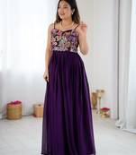 Wine color designer partywear attire for trendy ceremonial looks