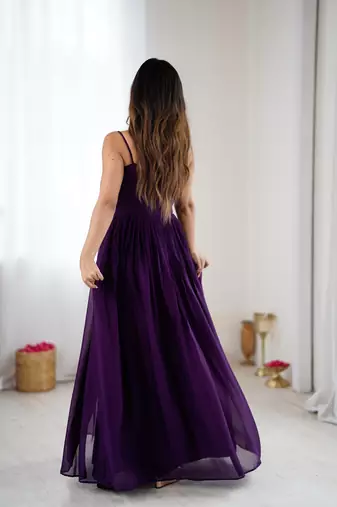 Wine color designer partywear attire for trendy ceremonial looks