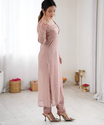 Peach color designer partywear attire for trendy ceremonial looks 5