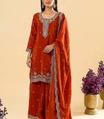 Orange color beautiful readymade palazzo dress for trendy girlie looks