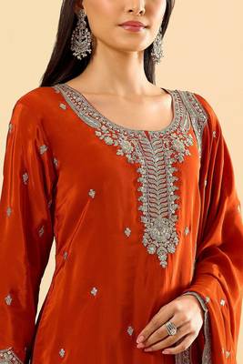 Orange color beautiful readymade palazzo dress for trendy girlie looks 3