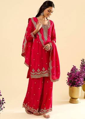 Pink color beautiful readymade palazzo dress for trendy girlie looks 1