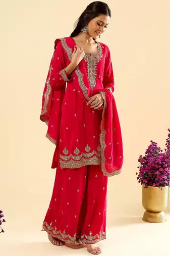 Pink color beautiful readymade palazzo dress for trendy girlie looks