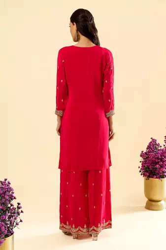 Pink color beautiful readymade palazzo dress for trendy girlie looks