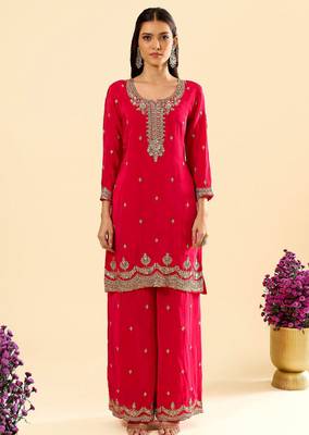 Pink color beautiful readymade palazzo dress for trendy girlie looks 4