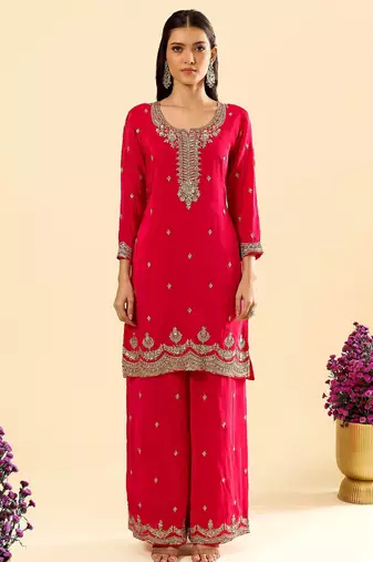 Pink color beautiful readymade palazzo dress for trendy girlie looks