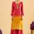 Pink color viscose jacquard fabric designer readymade palazzo suit for girl