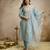 Sky blue color roman silk fabric designer embroidery work ethnic partywear salwar suit