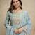 Sky blue color roman silk fabric designer embroidery work ethnic partywear salwar suit