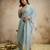 Sky blue color roman silk fabric designer embroidery work ethnic partywear salwar suit