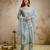 Sky blue color roman silk fabric designer embroidery work ethnic partywear salwar suit