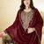 Maroon color vichitra silk fabric designer embroidery work ethnic partywear salwar suit