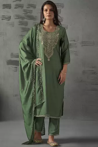 Pisra color vichitra silk fabric designer embroidery work ethnic partywear salwar suit