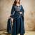Petrol blue color vichitra silk fabric designer embroidery work ethnic partywear salwar suit