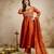 Orange color vichitra silk fabric designer embroidery work ethnic partywear salwar suit