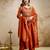 Orange color vichitra silk fabric designer embroidery work ethnic partywear salwar suit