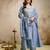 Sky blue color vichitra silk fabric designer embroidery work ethnic partywear salwar suit