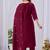 Maroon color mul cotton fabric designer embroidery work festive salwar kameez for girls